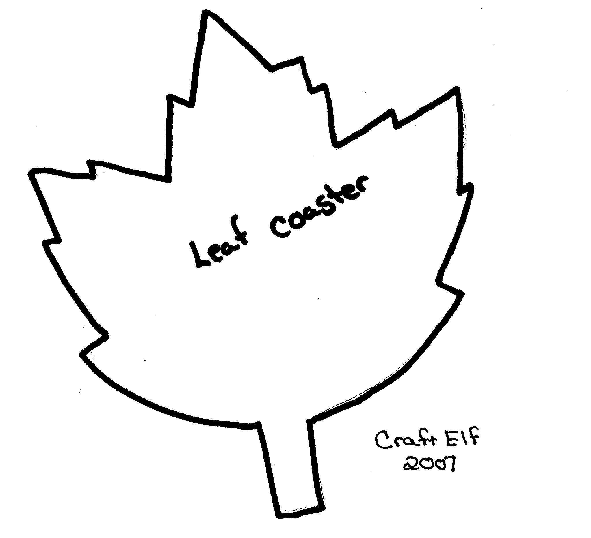 full size pattern to craft fall leaf coasters from cork